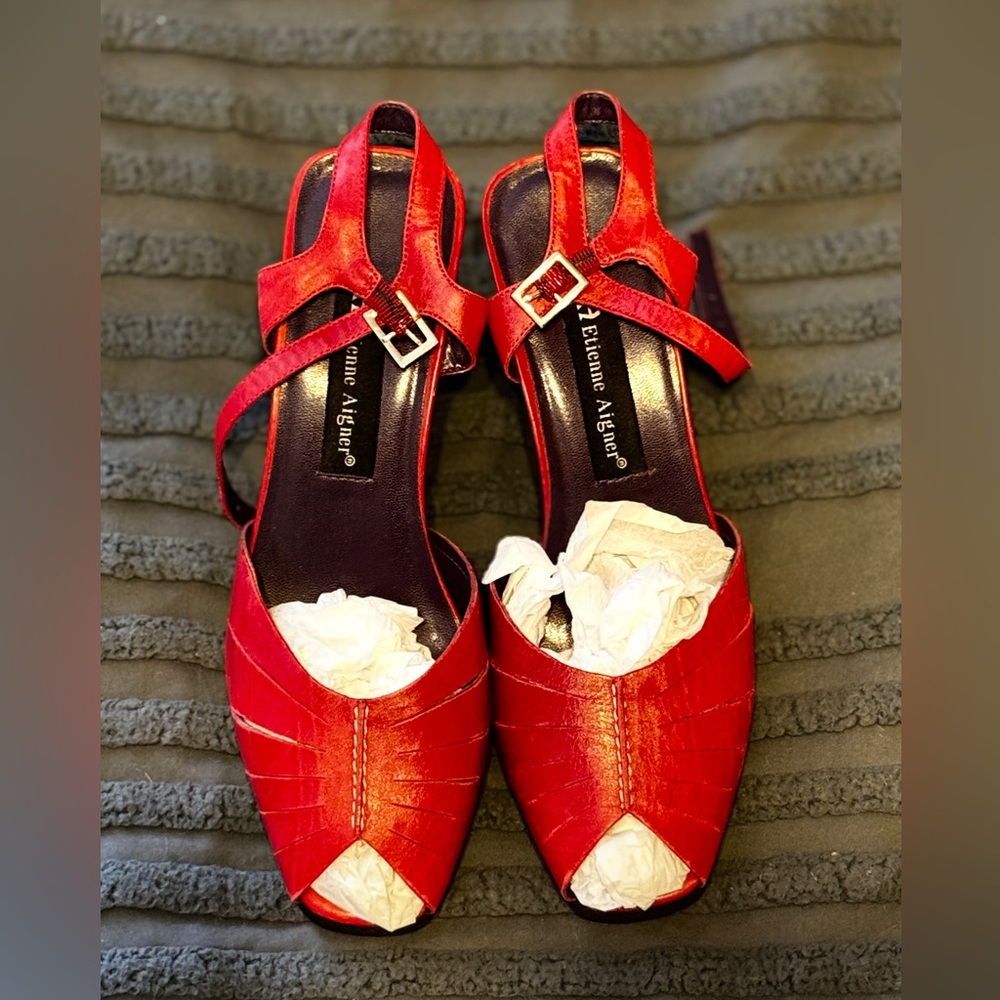 Etienne Aigner Women's Red Strappy Heels